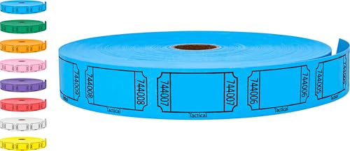 Tacticai 2000 Blank Raffle Tickets, Single Roll, Blue
