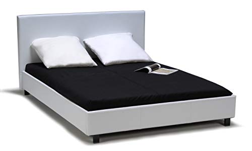 Lit ATLANTA 140x190 + 1 sommier / Blanc