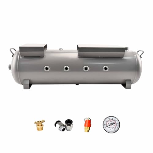 réservoir d'air Réservoir d'air haute pression avec raccords, conteneurs de stockage de gaz en acier au carbone épaissis, pour stocker le gaz et stabiliser...