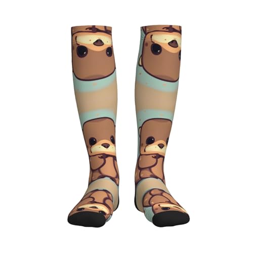 Cute Otter Print Mens Tube Socks,Womens Running Socks,Sport Compression Socks For Men And Women2