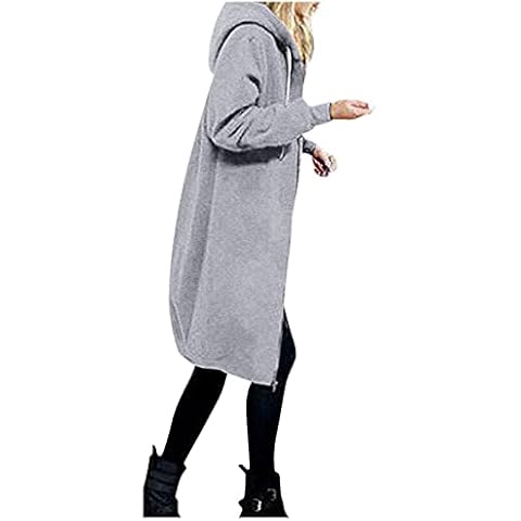 Generic Jacke Damen Trenchcoat Langer Herbst Winter Mantel Trenchcoat Warm Slim Langer Jacken Overcoat Oberbekleidung Mode Einfarbig Reißverschluss Damenmantel Wollmantel Windjacke Cover