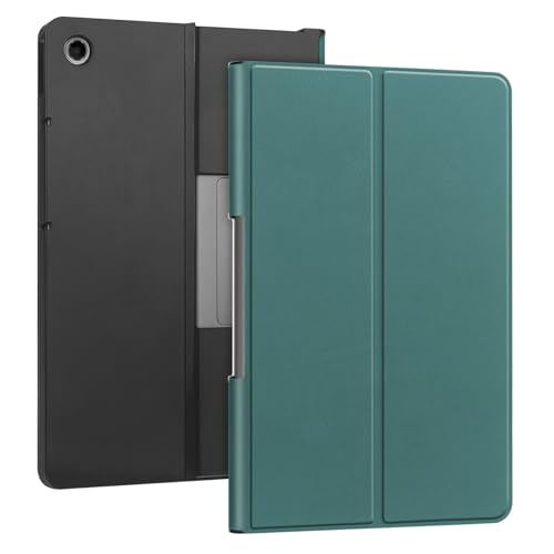 Snorvixre Funda para tablet con acceso completo y antideslizante a la cámara, botón de conexión de varias posiciones para tablet, funda de piel sintética con soporte
