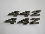 442 ENGINE ID EMBLEMS - BLACK CHROME PAIR (SET OF 6 NUMBERS)