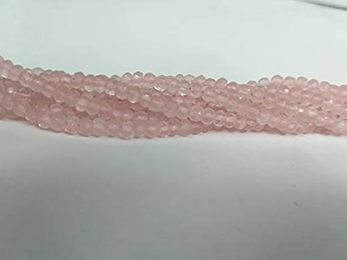Rondelle Quartz Rose Facetté 3,5-4mm perle de pierre naturelle de qualité supérieure pour bijoux