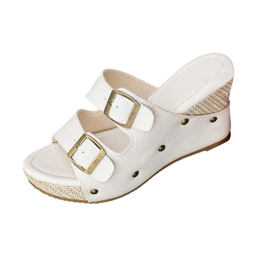 Espadrilles compensées haut de gamme style bohème blanc finitions soignées