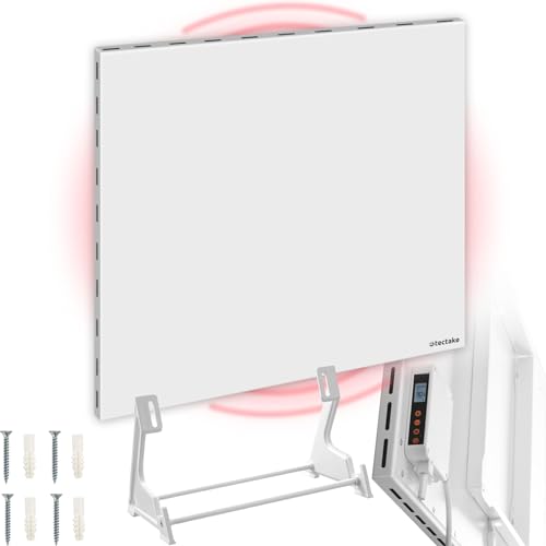 tectake Hybrid Infrarot Heizung mit Thermostat und Kippschutz, Infrarotheizung Standgerät, Wandheizung elektrisch, Infrarotheizung Deckenmontage, Elektroheizung, Paneel- 450W