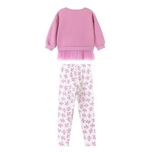 Youlebao Girls' Sweatshirt and Leggings Set - Soft Fleece 2-Piece Outfit for Toddler Kids Ages 2-72