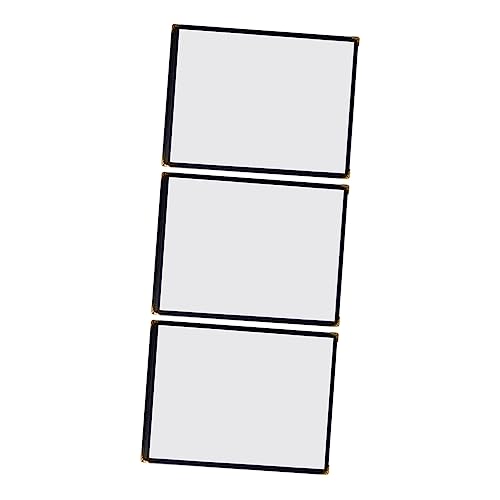 PRETYZOOM Leather Recipe Book Cover 3pcs Waterproof Menu Holder A4 Size Easy to Cle