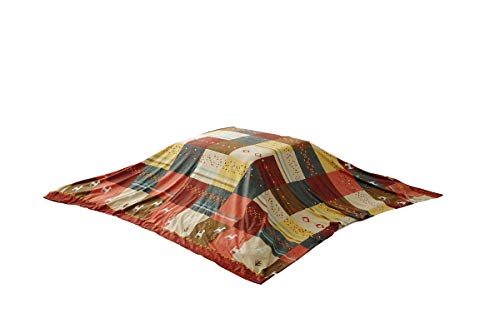 こたつ布団 上掛け カバー 正方形 シンシア 約210×210cm レッド こたつ布団カバー ノルディック 洗える #5189269