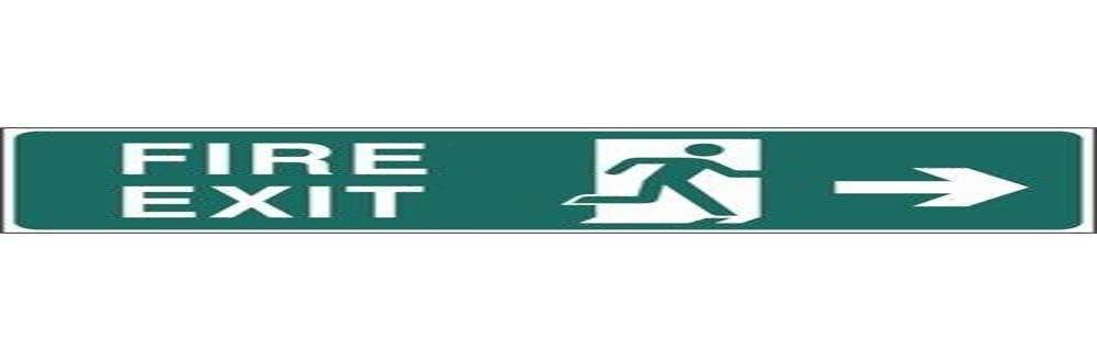 Vogue W302 Self Adhesive Vinyl Fire Exit Arrow Right Sign, 150 mm x 450 mm