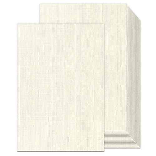 11x17 Ivory Linen Cardstock Goefun 80 lb Textured Cardstock Light Cream Linen Paper for PrintingInvitations Menus Posters Arts & Crafts and Business Cards 100 Sheets