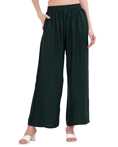 Image of Buy That Trendz Palazzo Pants for Women Cotton Rayon Elasticated Casual Regular Fit M to 6XL