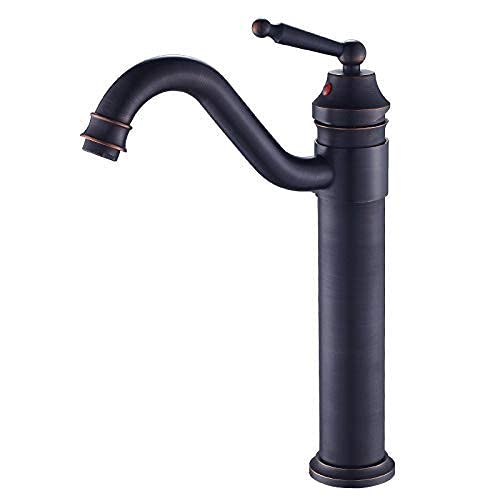 TTDGYYXW Grifo Mezclador para Fregadero,Grifos para Lavabo,Grifo de Agua fría y Caliente,Grifo para Lavabo con un Solo Orificio en el Escenario/Sección Alta Plateada
