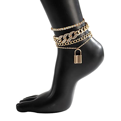 Image of yfstyle Butterfly Ankle Bracelet for Women Rhinestone Anklets Bulk Adjustable Layered Beach Ankle Bracelet Braided Chain Anklet Charm Ankle Bracelet Jewerly Gift