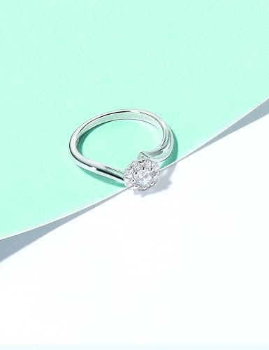 925 Sterling Silver Engagement Ring for Women Promise Ring for Her Wedding Bands Cubic Zirconia Ring Size 4-10.52