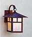 Arroyo Craftsman EB-7TF-RC Evergreen Wall Mount with T-Bar Overlay, 7", Raw Copper Finish, Frosted Glass