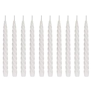 Ebersbacher Renaissancekerzen Spitzkerzen gedreht weiß, 10 Stück