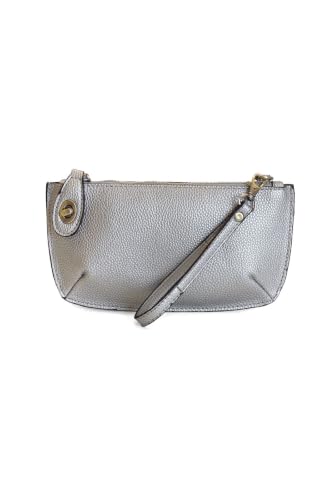 Image of Joy Susan Women's Fashion Purse Mini Crossbody Wristlet Clutch Hand Bag - Metallic Silver Polish