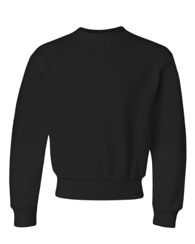 Jerzees Youth Fleece Crew Sweatshirt, Black, Large