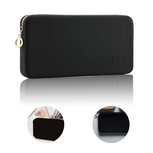 Soporte negro para brochas de maquillaje, bolsa de cosméticos portátil, organizador de pinceles de maquillaje para viajes, bolsa de maquillaje para bolso, bolsa de cosméticos, organizador para mujeres
