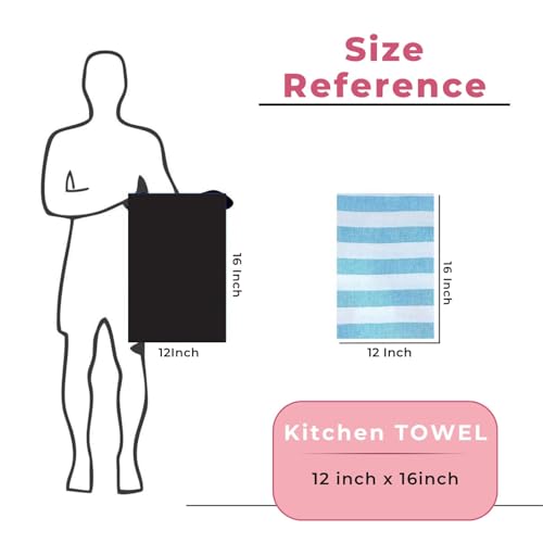 Image of 10 Pcs Dishcloths | 12x16 Inches | Bulk Cotton Kitchen Cleaning Dish Cloths | Scrubbing Wash Cloth Sets | Multipurpose Cloth | 100% Cotton. (Multicolor, Set of 10)