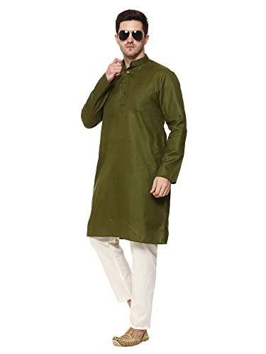 Image of ITOS365 Men Cotton Blend Kurta Pyjama Set Party Fashion Regular Ethinic Wear Indian Dress Gift for Men