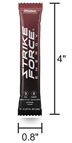 Image of Strike Force Energy Drink Mix - Original Flavor - Natural Tasting Caffeine Drink - Turn Any Drink into a Healthy Energy Drink - Zero Calories, Keto Friendly, Sugar Free, Pre Workout (10 Liquid Packs)