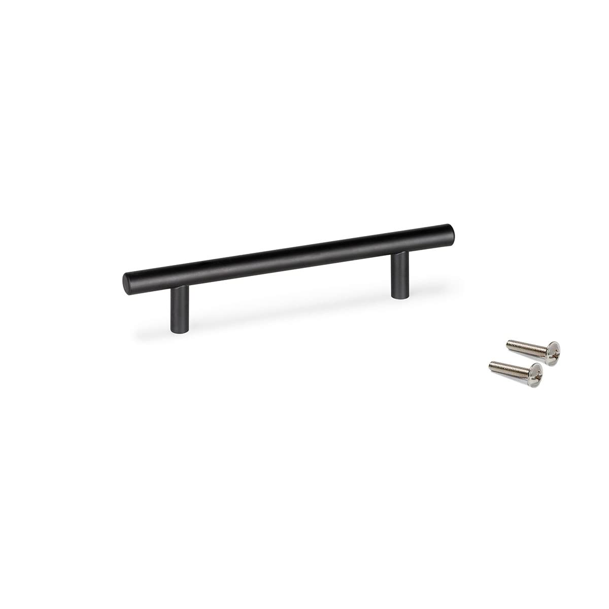Poignée meuble 192mm noire entraxe long acier inoxydable 256mm
