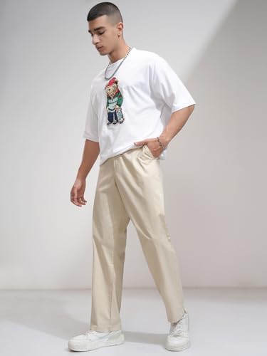 Image of Highlander Men's Carperter Fit Casual Trousers| Relaxed Fit | Perfect for Casual Outings,Travel & Work Wear | Trouser for Men