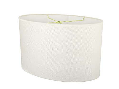 Image of Aspen Creative 37021A Transitional Oval Hardback Shaped Spider Construction Lamp Shade in Off-White, 15 1 /2 inch wide (9 inch + 15 1 /2 inch) x (9 inch +x 15 1 /2 inch) x 10 inch