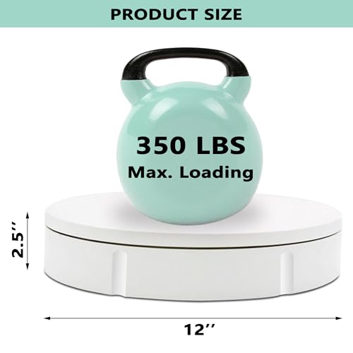 Prolee Rotating Display Stand 350lbs Capacity, 360 Degree Rotating Turntable 12 Inch, Turntable for Photography, Automatic Remote Control Display Platform with 5 Colour Surface Covers and Carry Bag