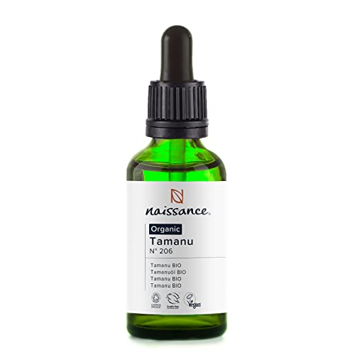 Naissance Aceite Vegetal de Tamanu BIO n. º 261 – 50ml - Puro, natural, certificado ecológico, prensado en frío, vegano, sin hexano, no OGM