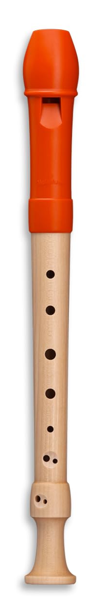 Mollenhauer 17214 Fipple Sopranblockflöte, Digi, orange, deutsch Dopl. - Flauto dolce soprano (moderno)