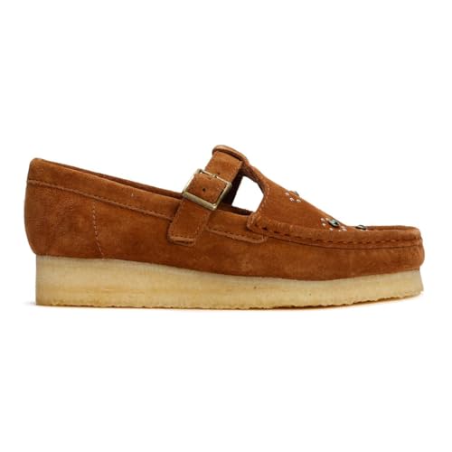 Clarks Para Mujer. 26183079 Zapatos Wallabee T Bar MarróN (39), Plano, 1 A 3Cm, Hebilla, Casual - 5