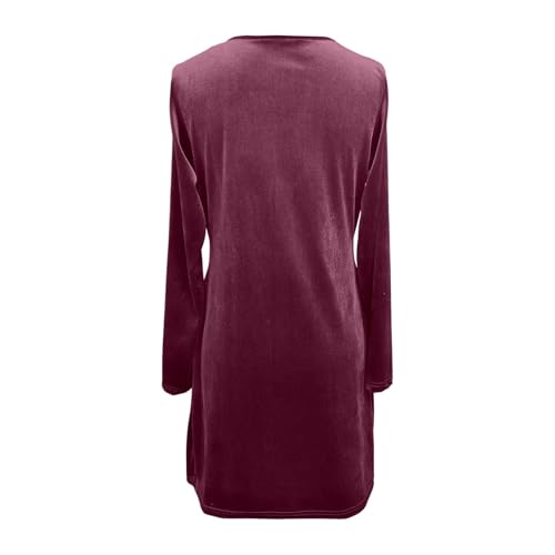 Robe d'hiver grande taille en velours coupe flatteuse - 5