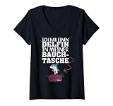 Mujer Delfín en mi riñonera, traje de fiesta verano Mallorca Camiseta Cuello V