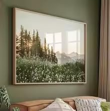 Grand paysage de forêt scandinave KEMEIQI en affiche murale botanique verte 70x110