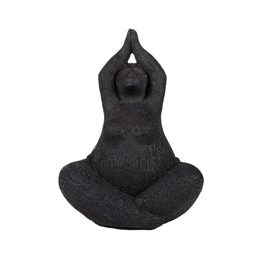 Estatua Yoga Elegante en Resina Negra Nordic Minimalista miniatura 3