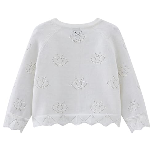 Little Girls Long Sleeve Cardigan Shrugs Toddler Cute Butterfly Crochet Hollow Out Cardigan Sweaters Kids Outerwear4