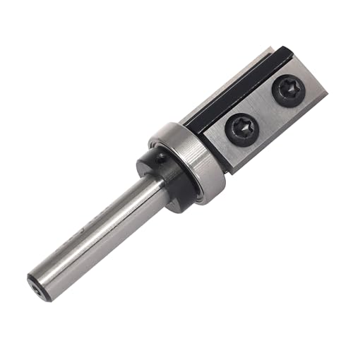 AKYLIN Wendeplatten Bündigfräser 8mm Schaft，4-seitigen Austauschbare Hartmetall Klinge，Bündigfräser Oberfräse mit Kugellager Holzfräser für Kantenbearbeitung