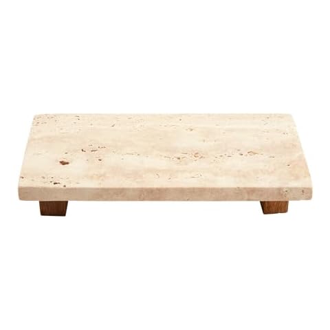 Mud Pie Travertine Footed Tray Cover