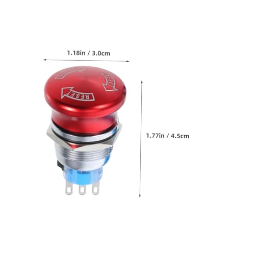 Interruptor de Parada de Emergencia de 22mm Metálico 12v-220v con Enchufe 2