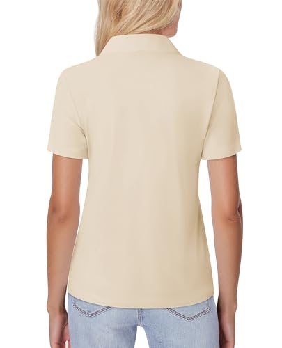 Image of siliteelon Womens Button Down Shirt Slim Fit Stretch Short Sleeve Dress Shirt Wrinkle Free Collared Business Work Blouse Top
