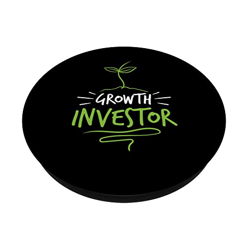 Growth Investor Shareholder Investing Invest Stocks PopSockets Swappable PopGrip, Black - Image 2