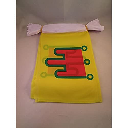 Image of AZ FLAG Auvergne 6 meters BUNTING Flag 20 flags 9'' x 6'' - French region of Auvergne STRING flags 15 x 21 cm