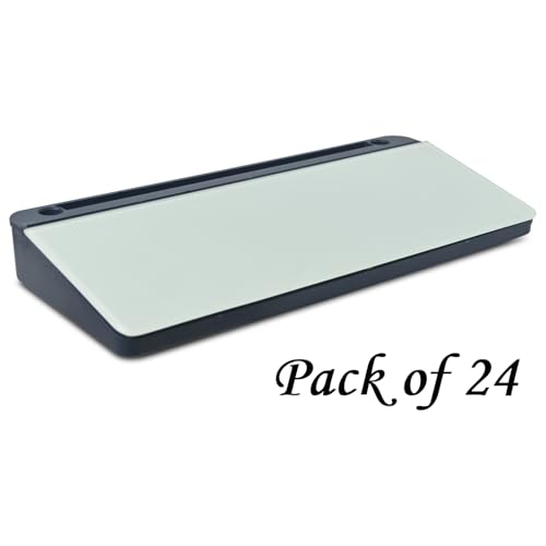 Image of ALKOSIGN Desktop Whiteboard (BLUE) + (1 Marker and 1 Duster) (PACK OF 24) Compartment Stationery Storage with Notepad, Multi-Function Storage Box, Desk Organizer, Glass Writing board Cover