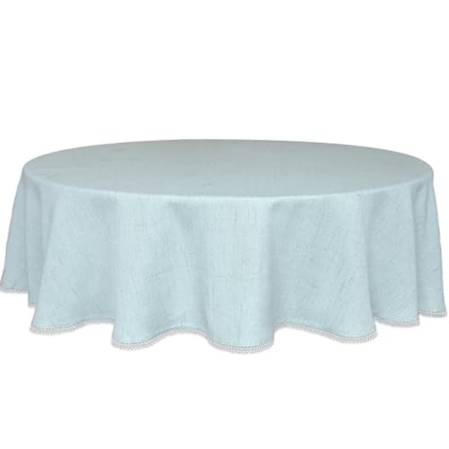 Lenox French Perle Solid 70" Round Tablecloth, Ice Blue, Model:7464070RNDICB