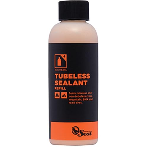 Orange Seal - Regular Formula Tubeless Bike Tire Sealant | Fast Sealing, up to 1/4' Puncture | for MTB, Road, CX and Gravel Bicycle Tires | 4oz Refill