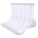 YUEDGE 5 Paar Sportsocken für Damen Atmungsaktiv Trainer Sport Sneakers Socken Hochleistung 36-40, Gepolstert, Anti Schweiß, Gekämmte Baumwolle (Weiß Socken)
