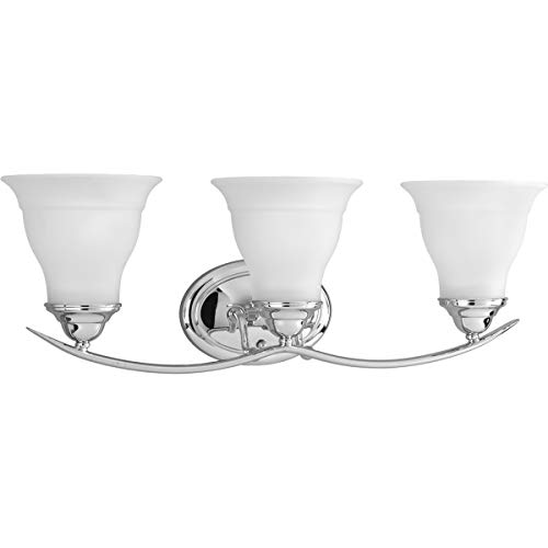Progress Lighting P3192-15 Transitional One Bath from Clifton Heights Collection in Pewter, Nickel, Silver Finish Lighting Accessory, 24-Inch Width x 11-Inch, Polished Chrome
